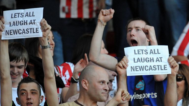 sunderland fans close up lets all laugh at newcastle united nufc 1120 768x432 1