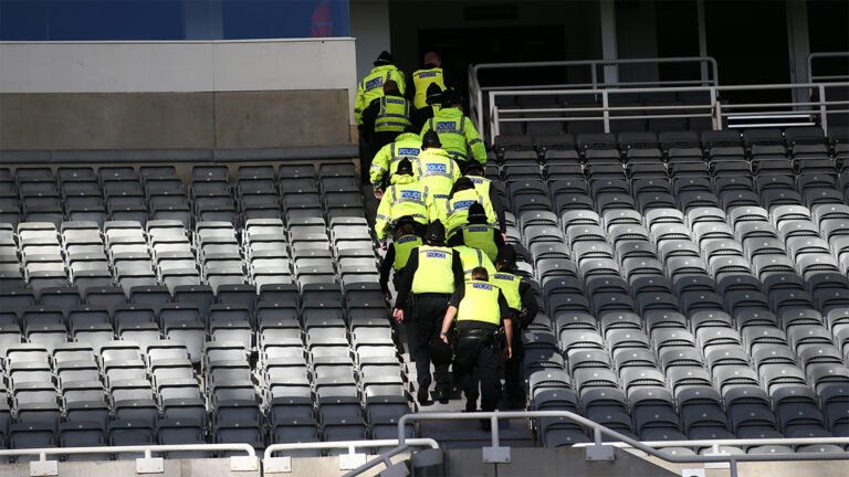 police officers walking up stairs inside sjp newcastle united nufc 1120 768x432 1
