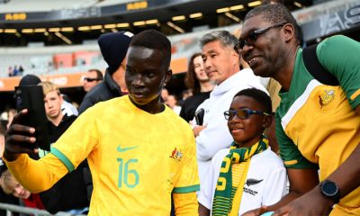 garang kuol Australia with fans newcastle united nufc 1120 768x432 2