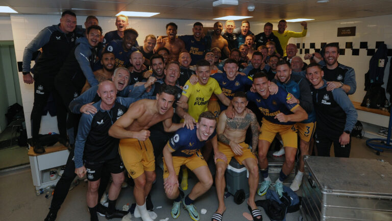 team celebration dressing room fulham october 2022 newcastle united nufc 1120 768x432 2