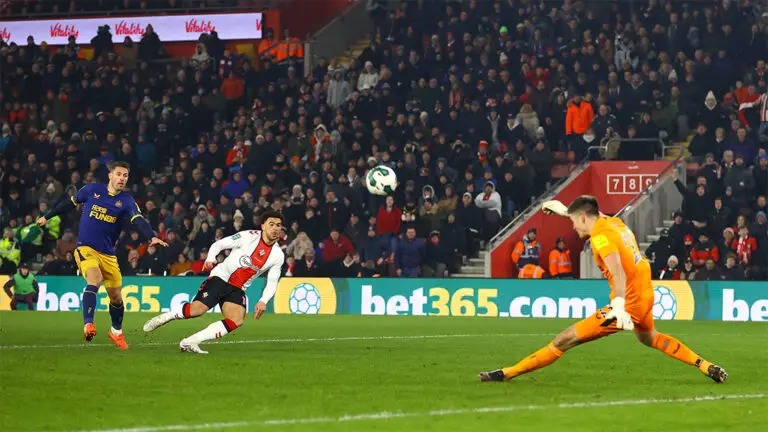 che adams shot southampton nick pope save newcastle united nufc 1120 768x432 1