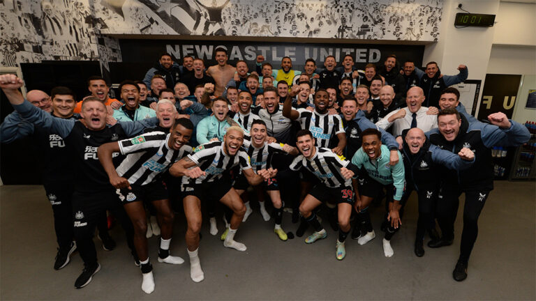 team celebration dressing room leicester january 2023 newcastle united nufc 1120 768x432 1