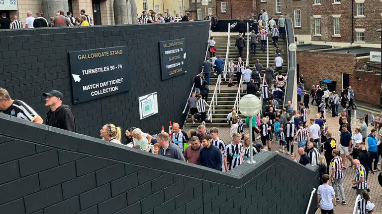 fans walking up stairs to gallowgate corner sjp matchday newcastle united nufc 1120 768x432 2