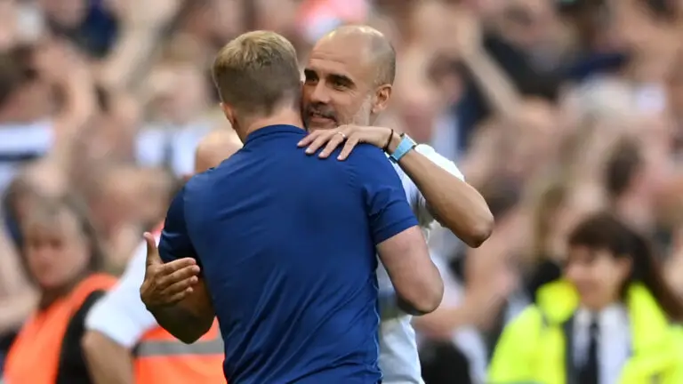 pep guardiola manchester city eddie howe hug newcastle united nufc 1120 768x432 1