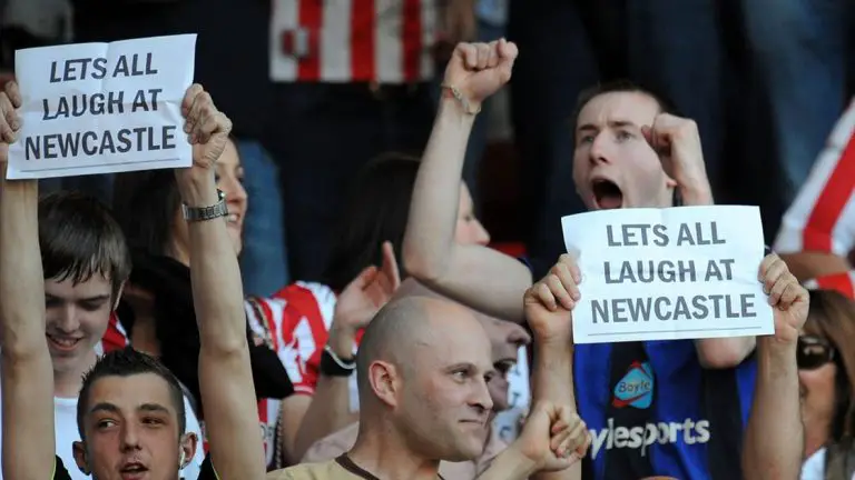 sunderland fans close up lets all laugh at newcastle united nufc 1120 768x432 2